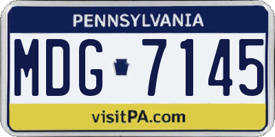 PA license plate MDG7145