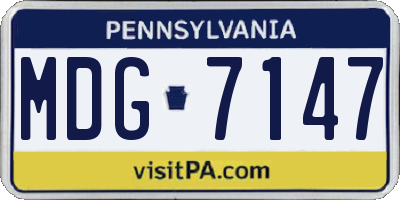 PA license plate MDG7147