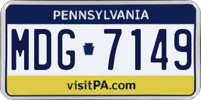 PA license plate MDG7149