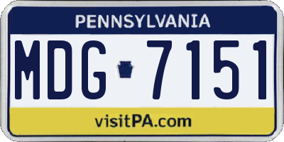 PA license plate MDG7151