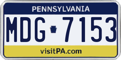 PA license plate MDG7153