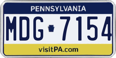 PA license plate MDG7154