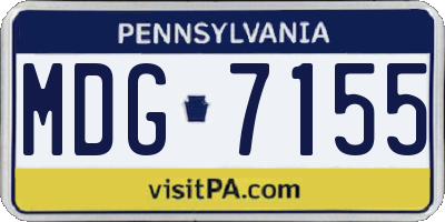 PA license plate MDG7155
