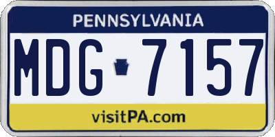PA license plate MDG7157