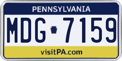 PA license plate MDG7159