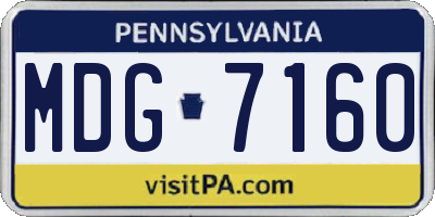 PA license plate MDG7160