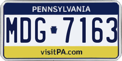 PA license plate MDG7163