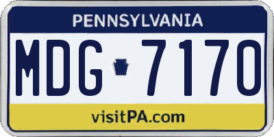 PA license plate MDG7170