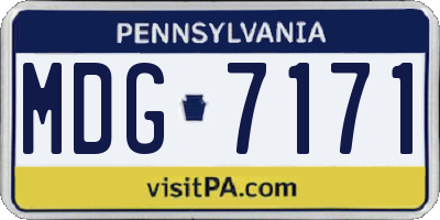 PA license plate MDG7171