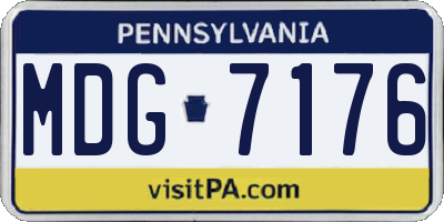 PA license plate MDG7176