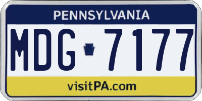 PA license plate MDG7177