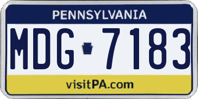 PA license plate MDG7183