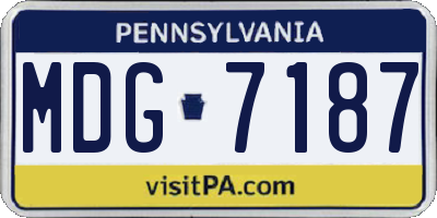 PA license plate MDG7187