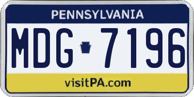 PA license plate MDG7196