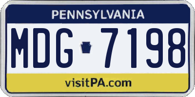 PA license plate MDG7198