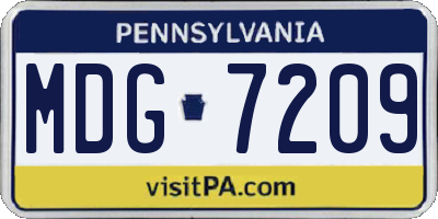 PA license plate MDG7209