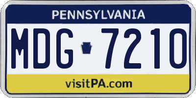 PA license plate MDG7210
