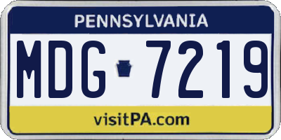 PA license plate MDG7219