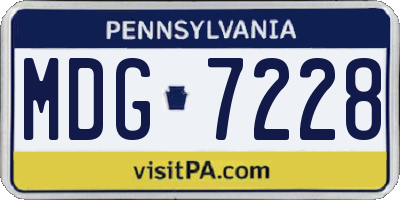 PA license plate MDG7228