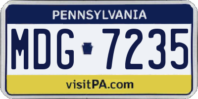 PA license plate MDG7235