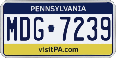 PA license plate MDG7239