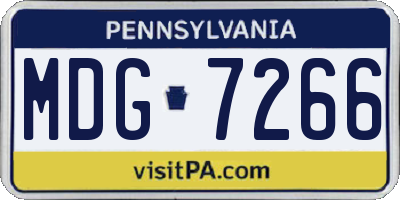 PA license plate MDG7266