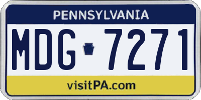 PA license plate MDG7271