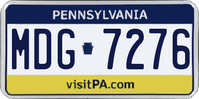 PA license plate MDG7276