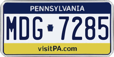 PA license plate MDG7285
