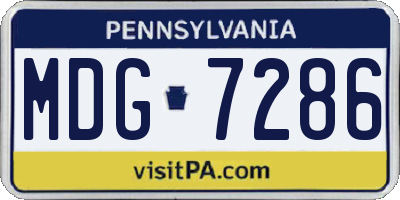 PA license plate MDG7286