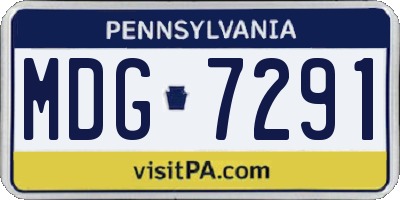 PA license plate MDG7291