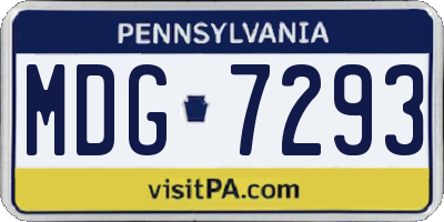 PA license plate MDG7293