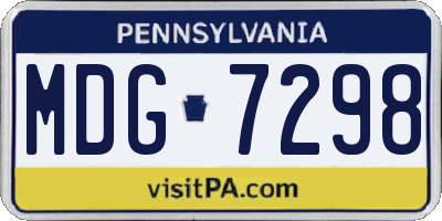 PA license plate MDG7298