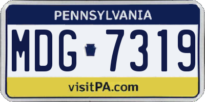 PA license plate MDG7319