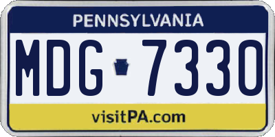 PA license plate MDG7330
