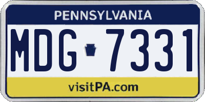 PA license plate MDG7331