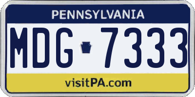 PA license plate MDG7333