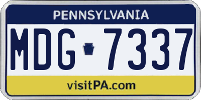 PA license plate MDG7337