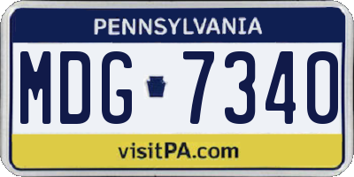 PA license plate MDG7340