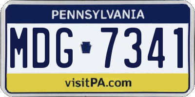 PA license plate MDG7341