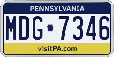 PA license plate MDG7346