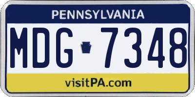 PA license plate MDG7348
