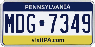 PA license plate MDG7349