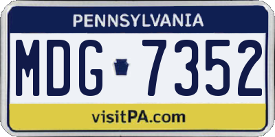 PA license plate MDG7352