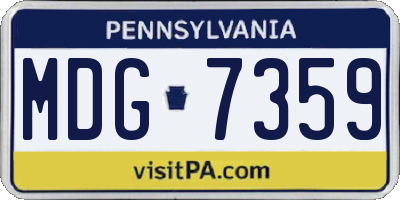 PA license plate MDG7359