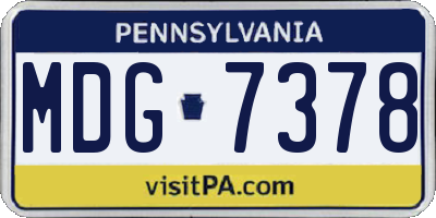 PA license plate MDG7378