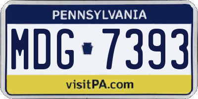 PA license plate MDG7393