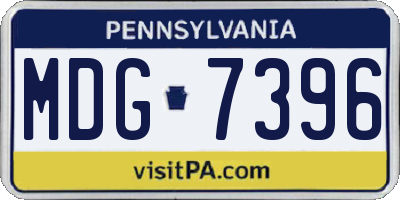 PA license plate MDG7396