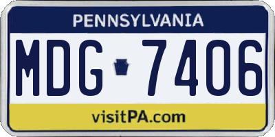 PA license plate MDG7406