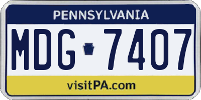 PA license plate MDG7407
